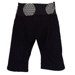 FLOWER OF LIFE FISHERMAN SHORTS IN BLACK NWOT